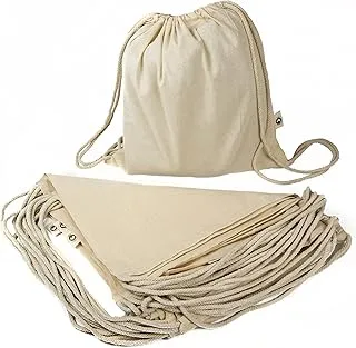 10 x Bolsa Mochila Algodón Natural Con Cordones Tamaño 39 x 35 Centimetros