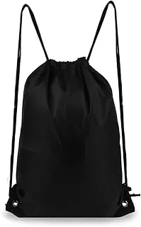 Bolsa con cordón impermeable, mochila deportiva, bolsa mochila de cuerdas, saco de tela para gimnasio, escuela, playa, vacaciones, natación, viajes (Negro)