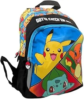 mybagstory Pokémon – Mochila para niño 38x28x16 cm – Mochila escolar para niño de primaria con 2 compartimentos con cremallera - Niño - Escuela - Guardería - Idea de regalo