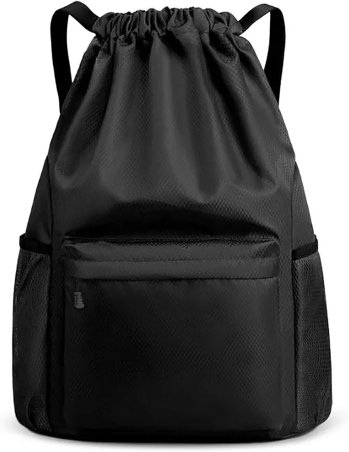 Mochila Deportiva con Cordón, Mochila Gimnasio Gran Capacidad con Compartimentos, Mochila Playa Ajustable, Unisex, Mochilas de Cuerdas Impermeable para Deporte, Escolar, Gimnasio, Casual, Viaje, Playa